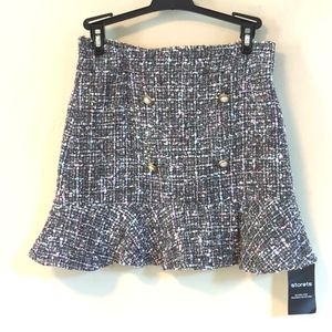 Storets Tweed Ruffle Bottom Skirt